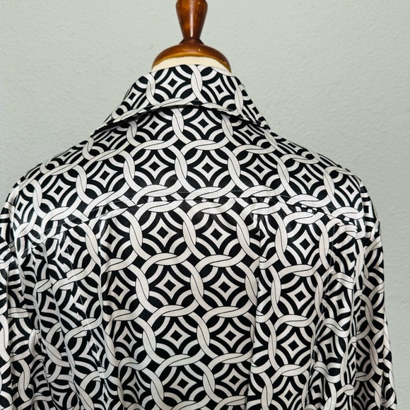 Lane Bryant Plus Women Black & White Oversized Wrap Tunic Formal Shirt Sz 22/24 - Picture 10 of 17